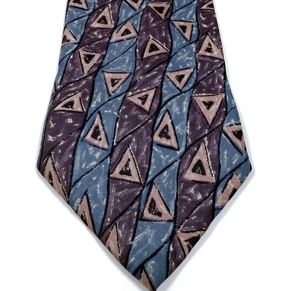 Pierre‎ Balmain Couture Silk Geometric Triangle Neck Tie - L: 57